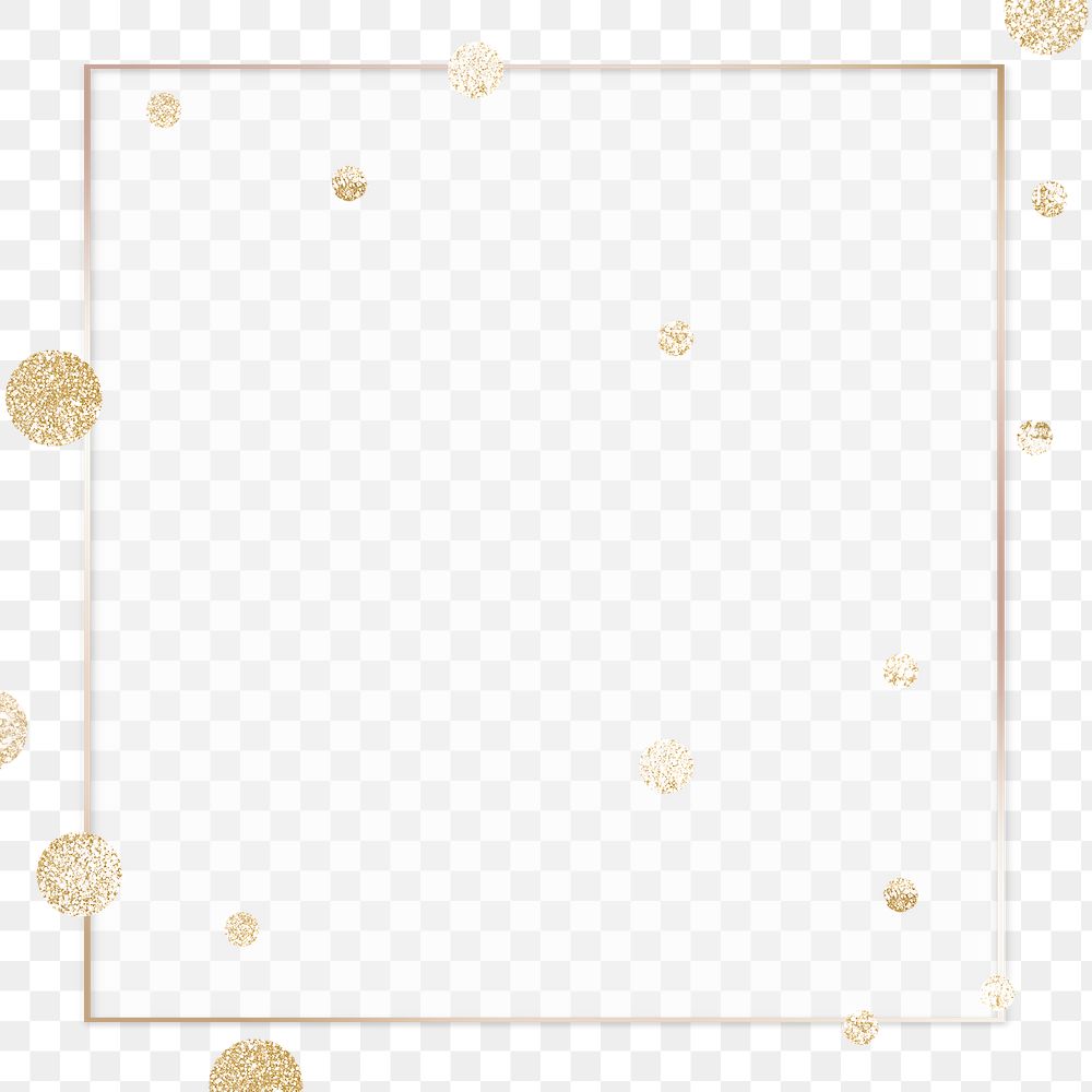 Gold frame with shimmery dots design element