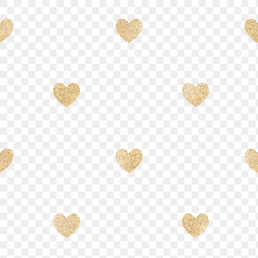 Seamless glittery gold hearts patterned background