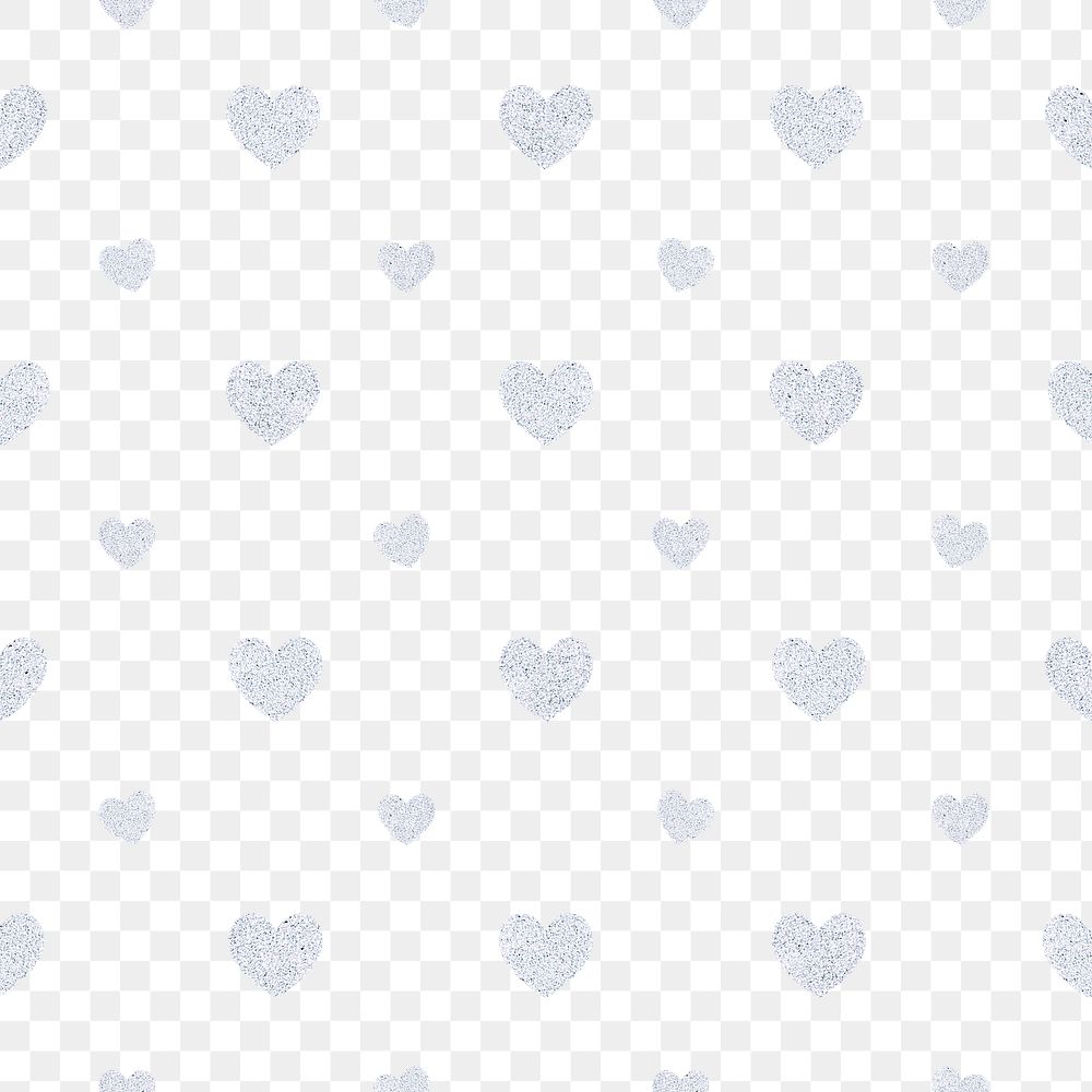 Seamless glittery silver hearts patterned background