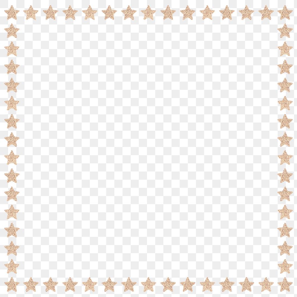 Shimmering gold star frame design element 