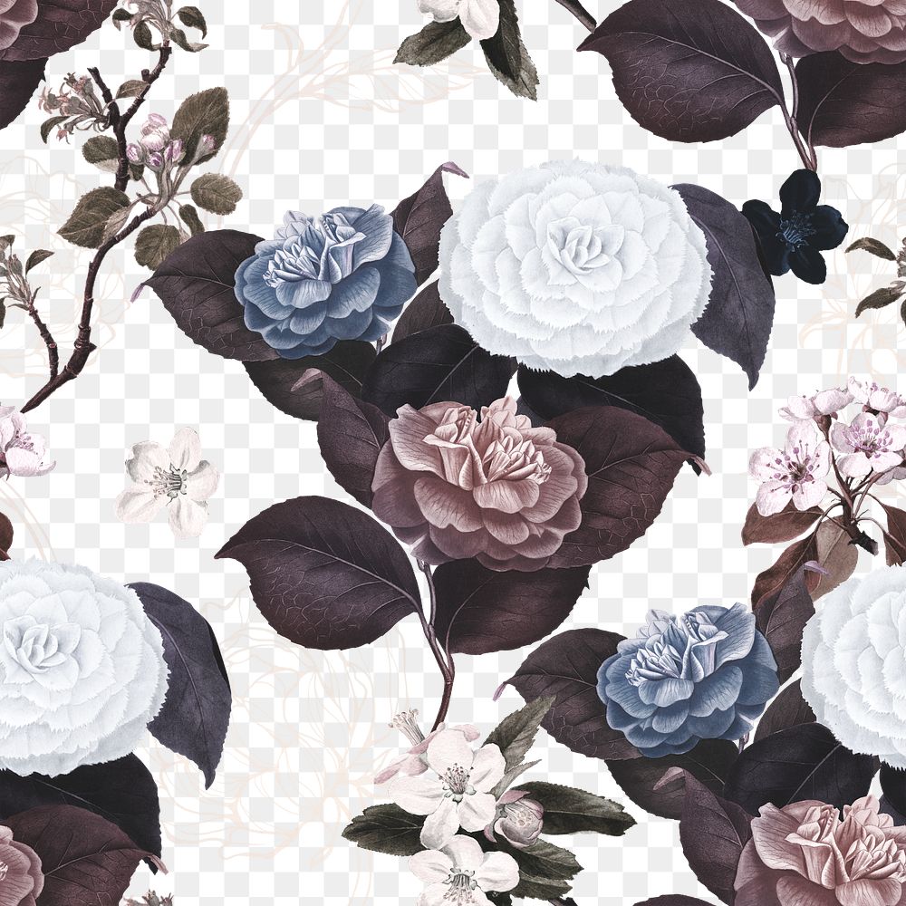 Hand drawn flower patterned background design element