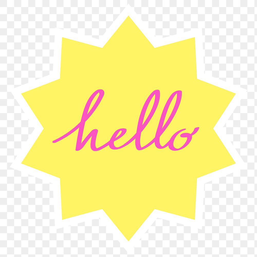 Hello greetings typography in a comic speech bubble design element 