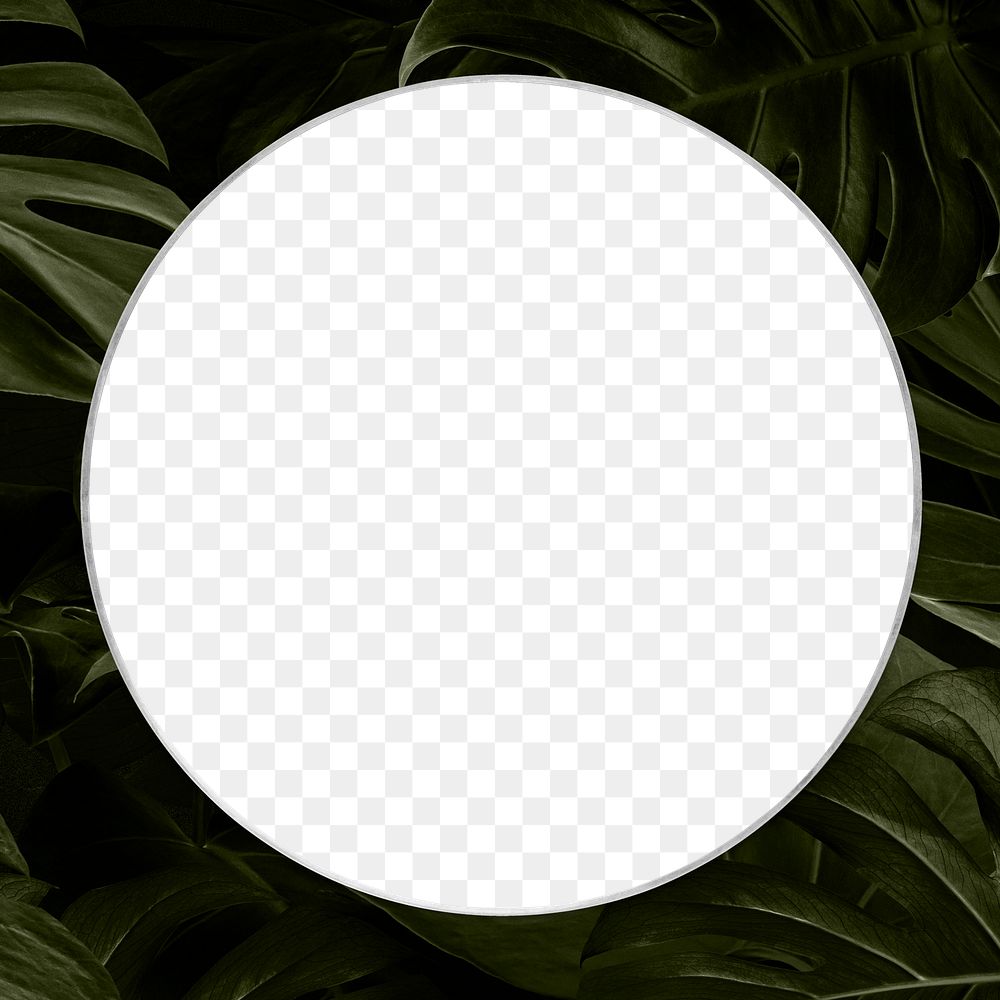 Blank round png leafy frame