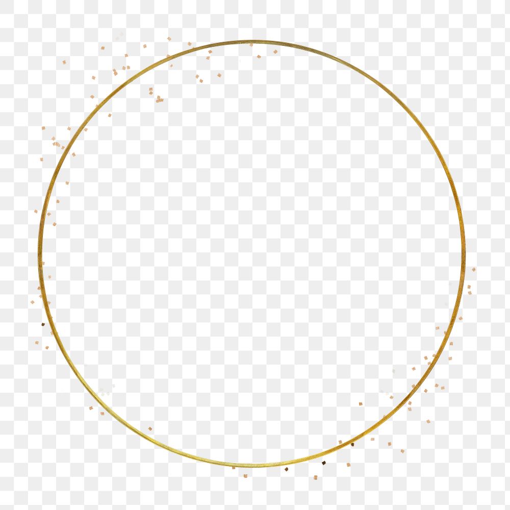 Gold round frame design element