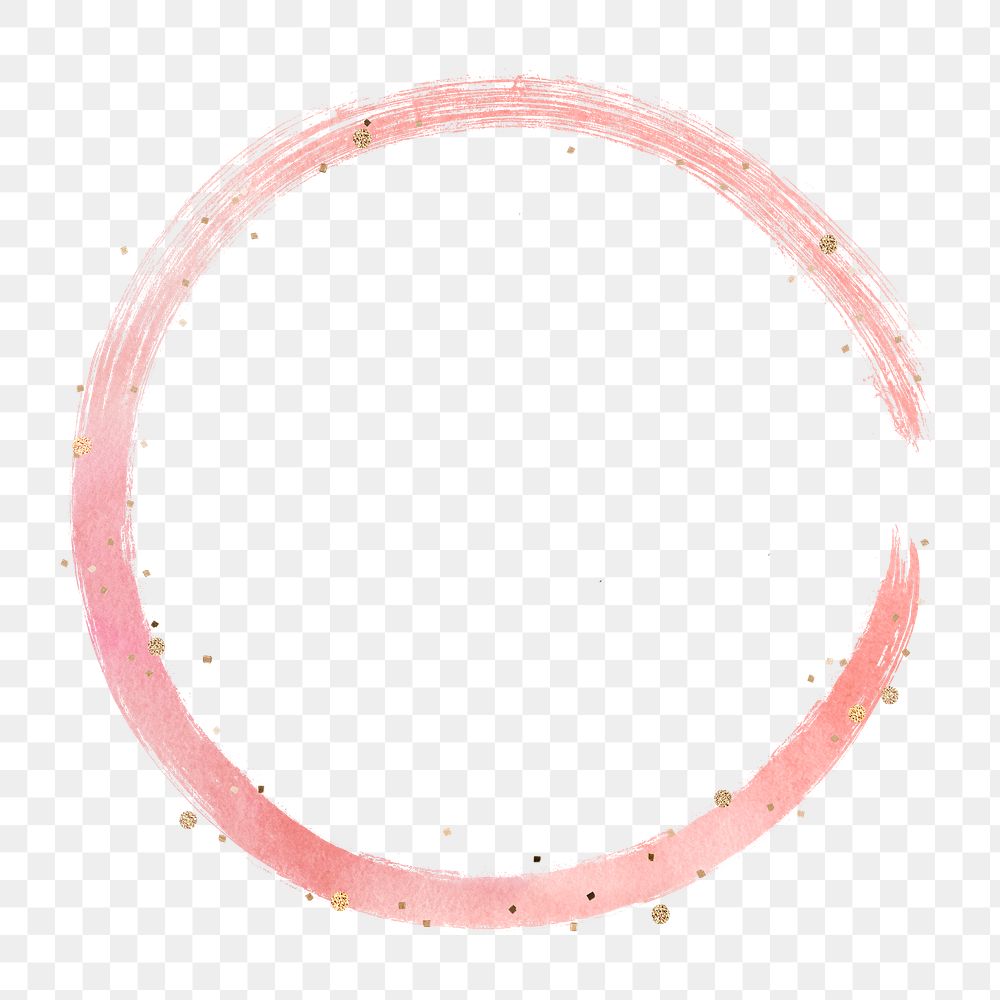 Round pink brush stroke design element