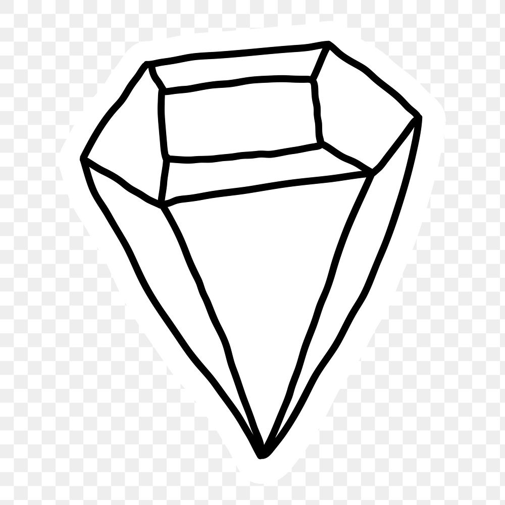  Diamond doodle sticker with a white border design element