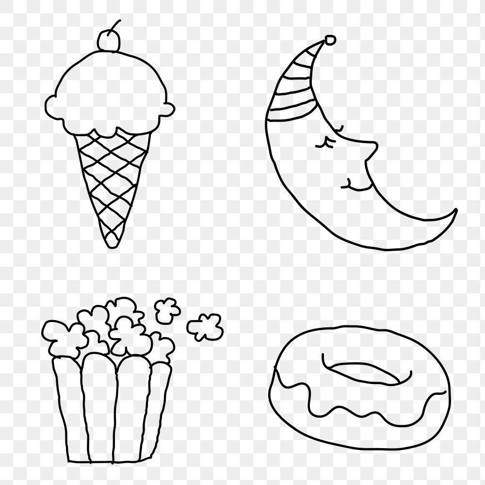 Cute doodle style design element set