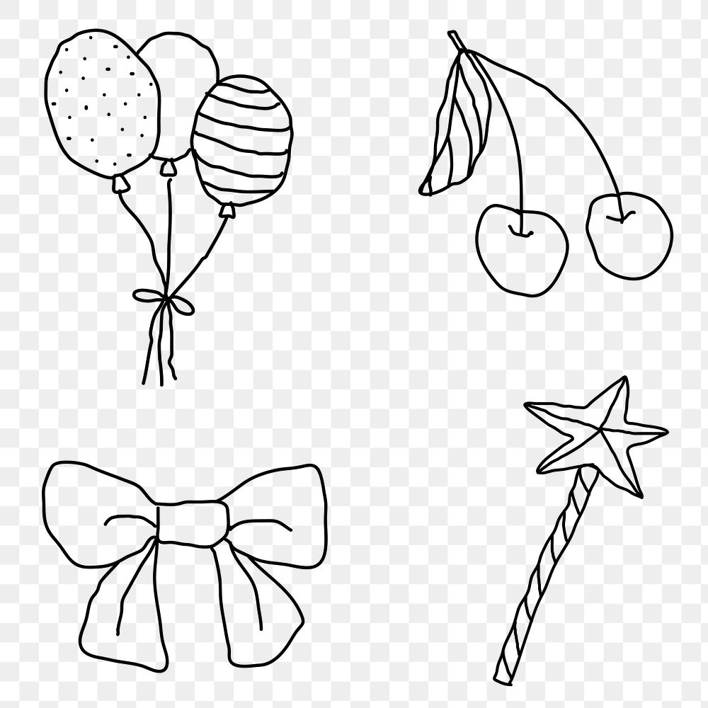 Cute doodle style design element set