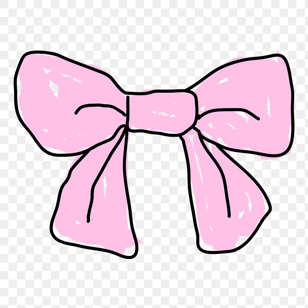 Hand drawn pink bow  design element