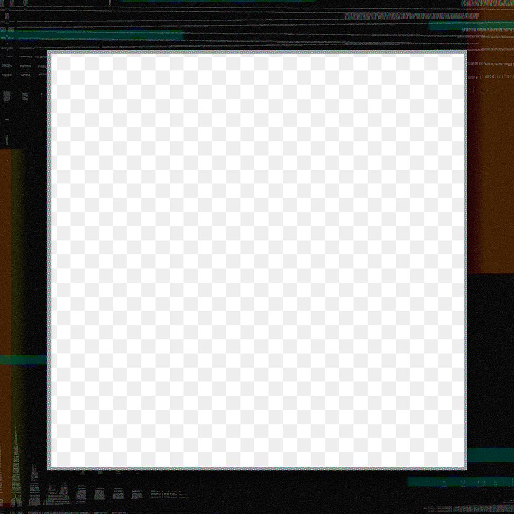 Square frame png glitch effect