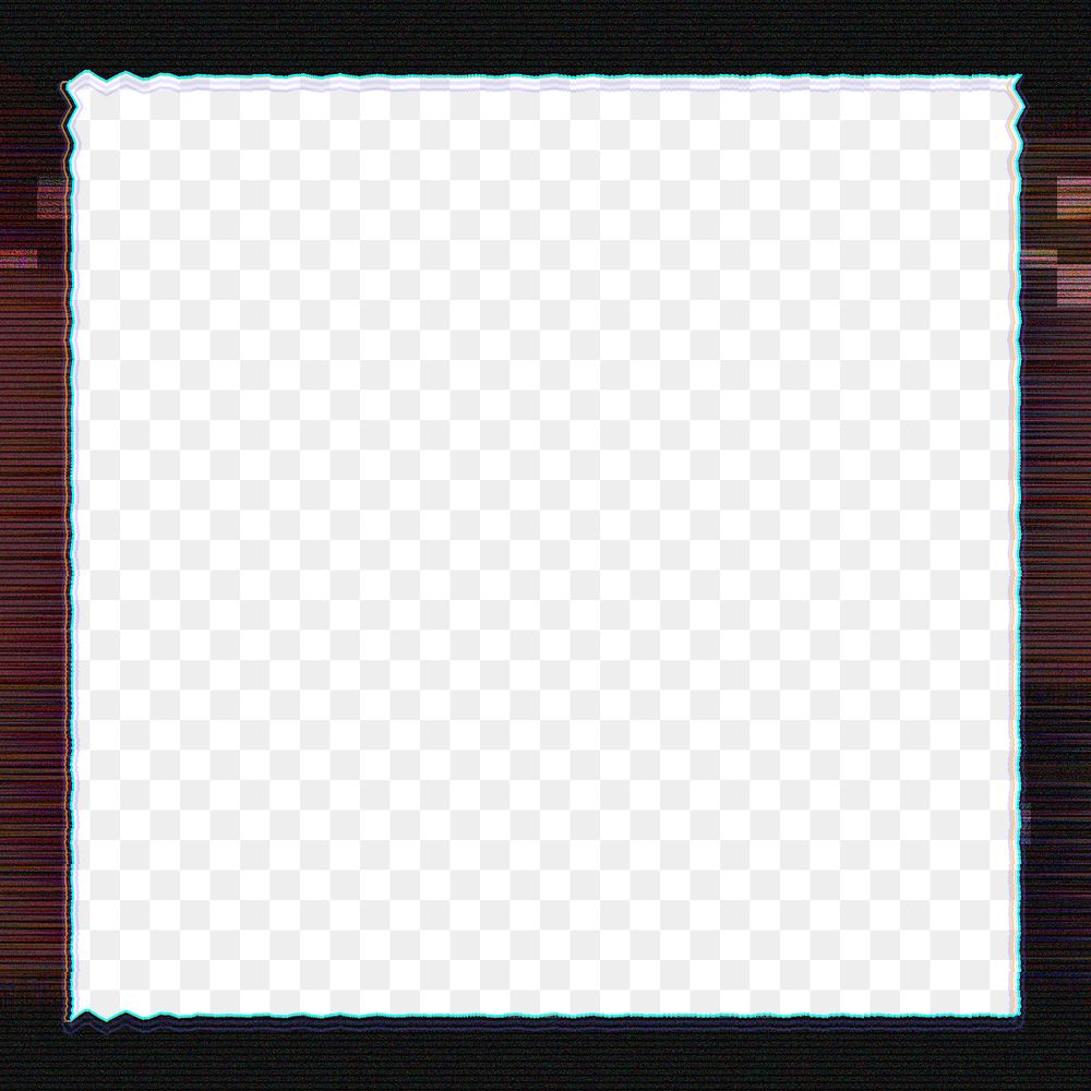 Square frame png glitch effect