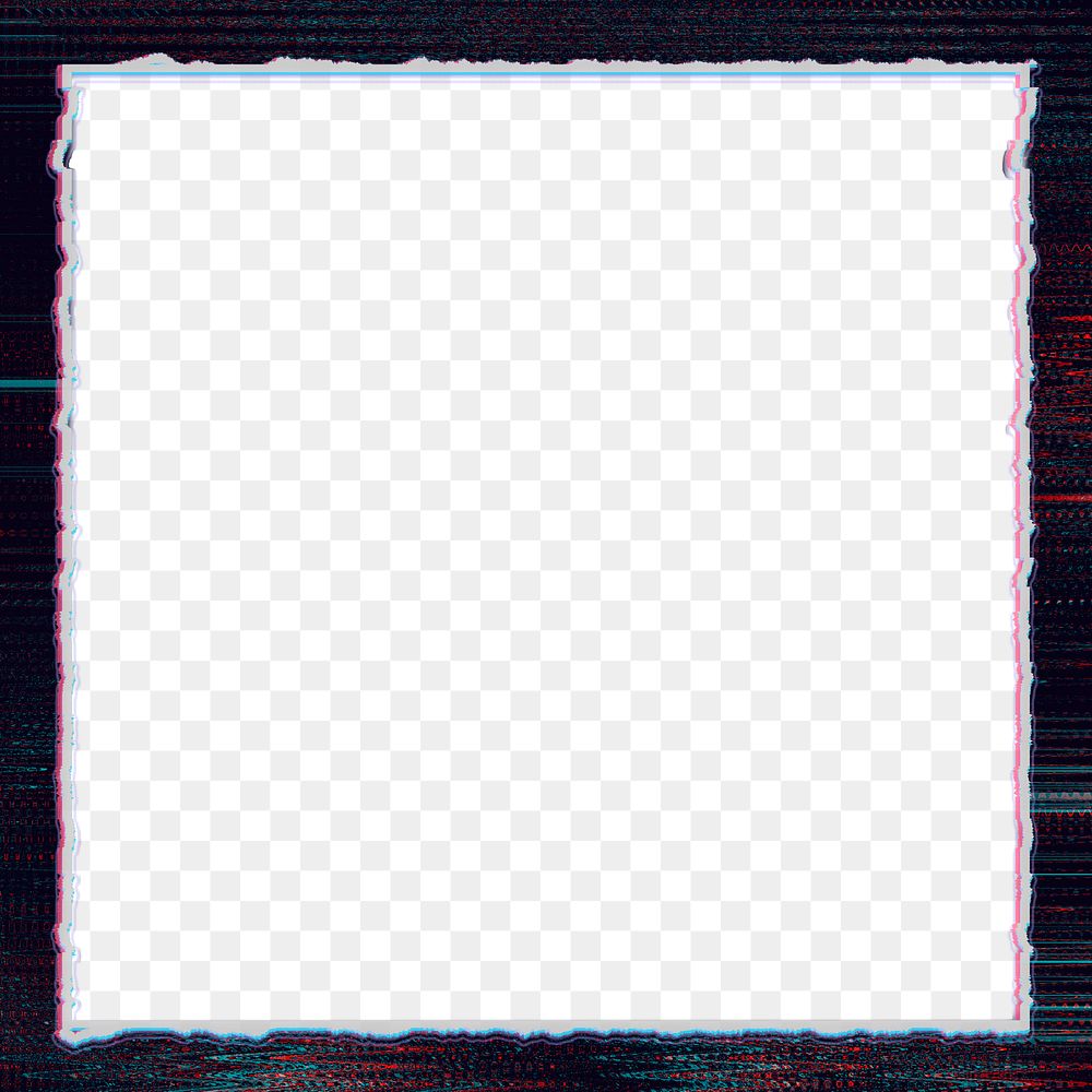 Square frame png glitch effect