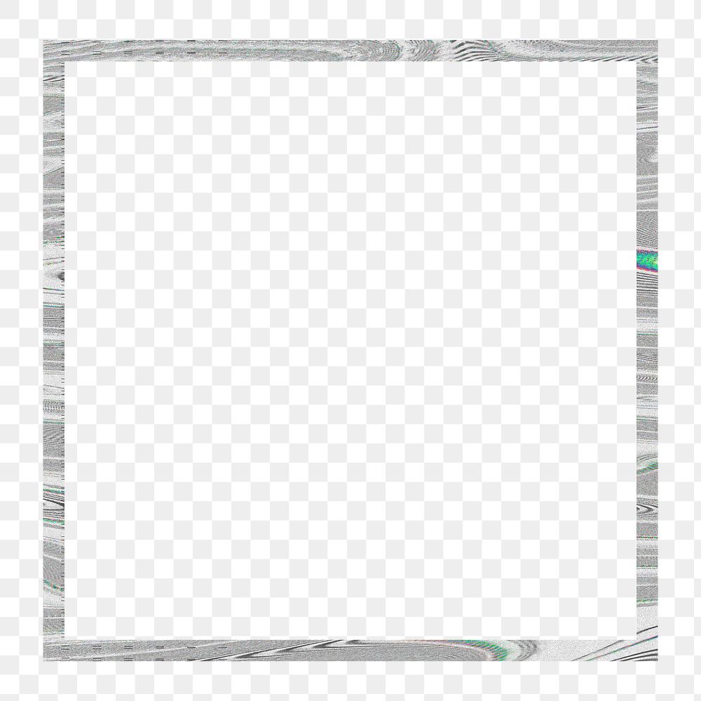 Gray square frame png glitch effect