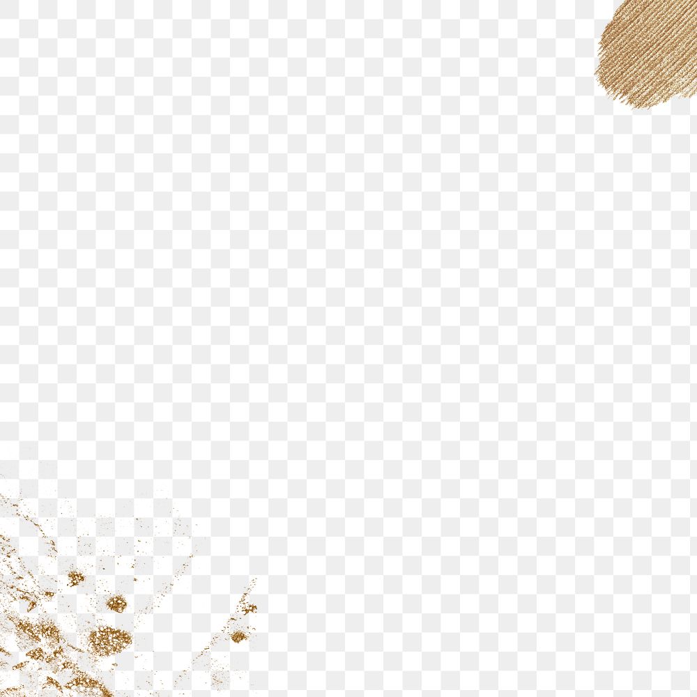 White brush paint textured png background with gold glitter