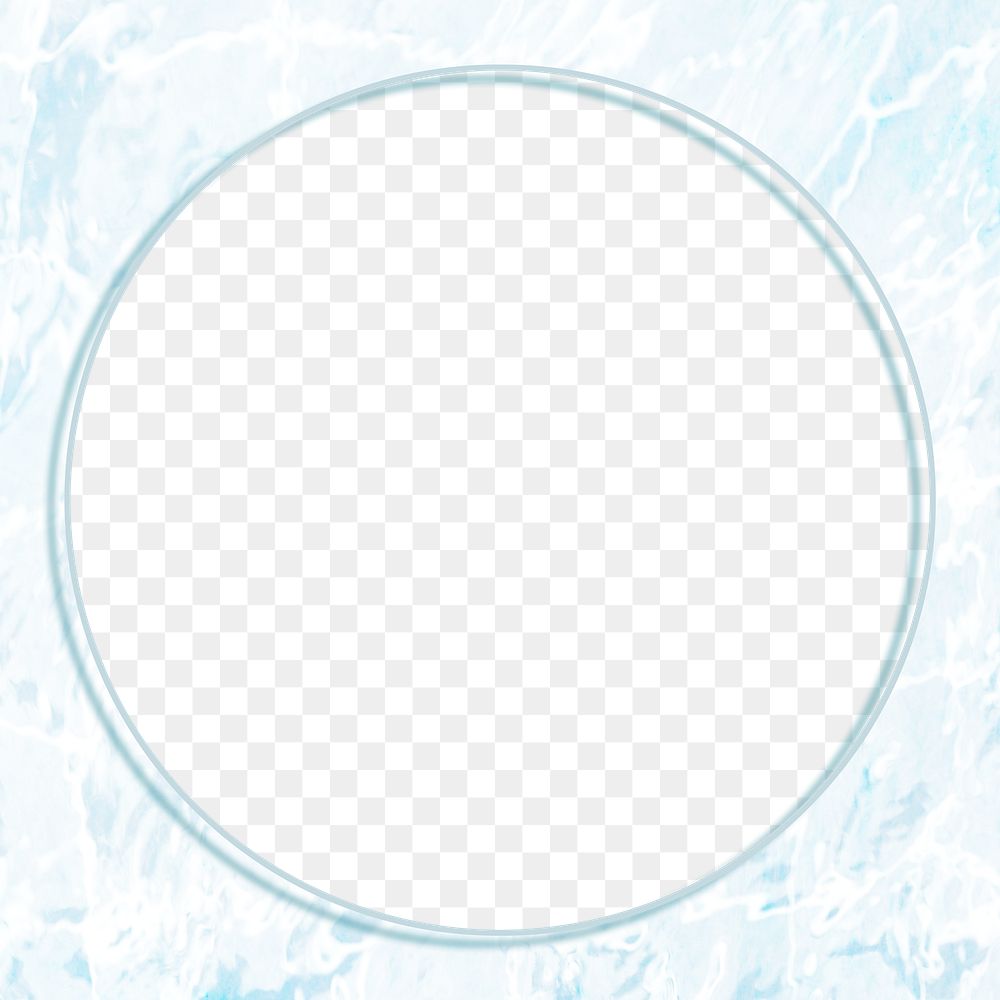 Round abstract water frame design element