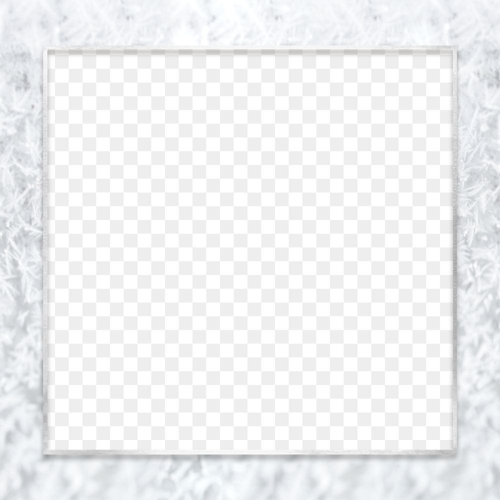 Frosty winter frame png transparent background