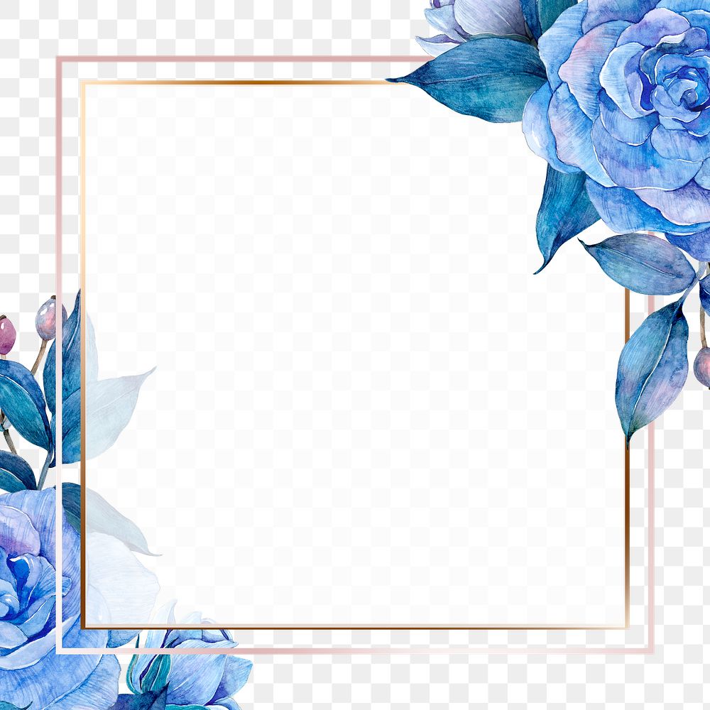 Watercolor flower frame png design