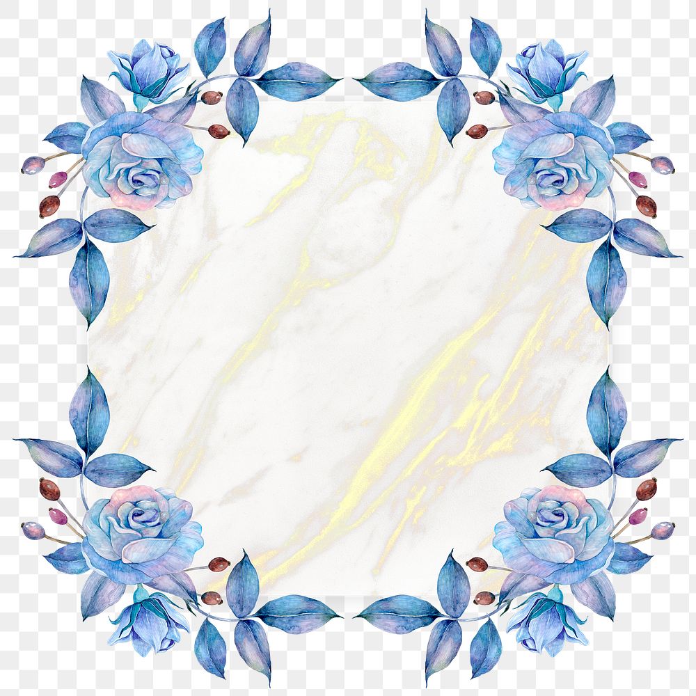 PNG Floral frame in watercolor