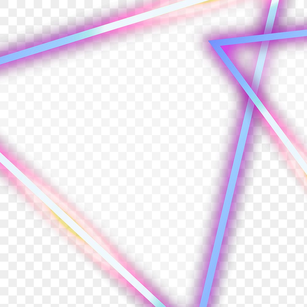 Triangular holographic neon frame png design space