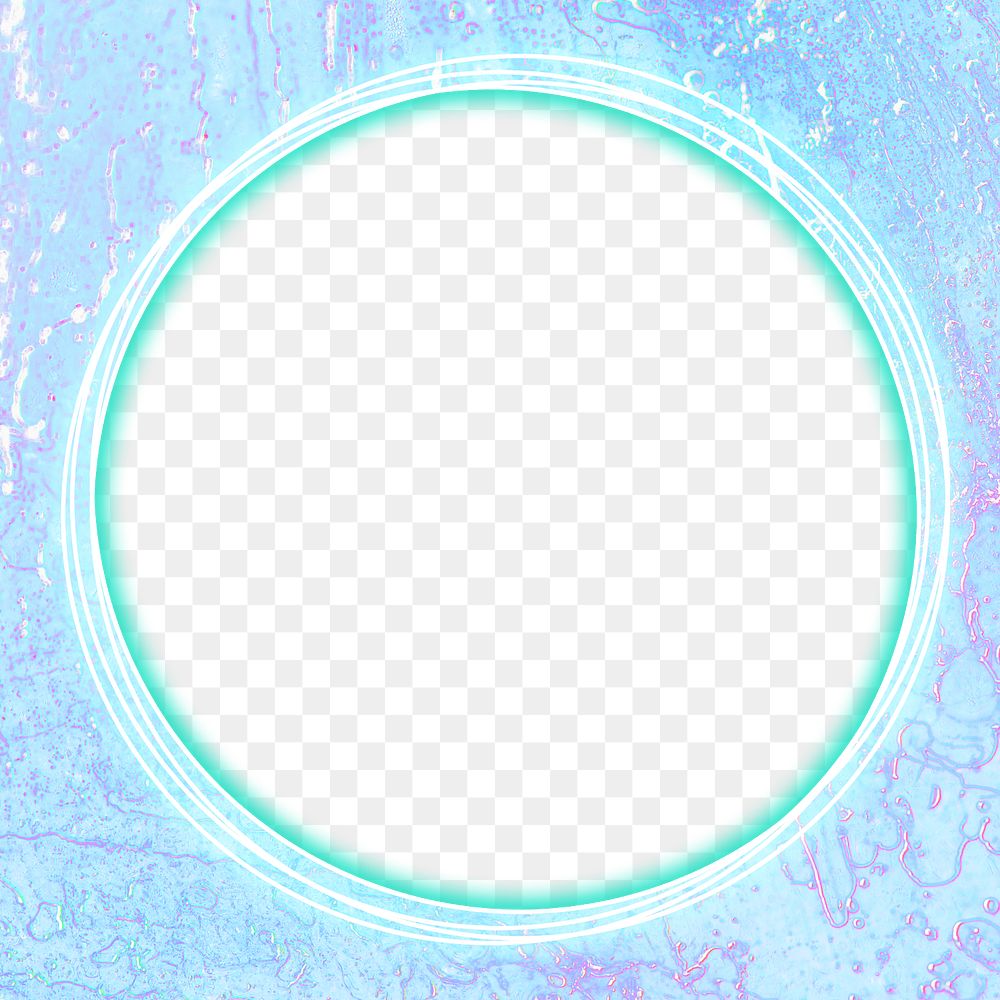 Round holographic frame png ice surface texture 