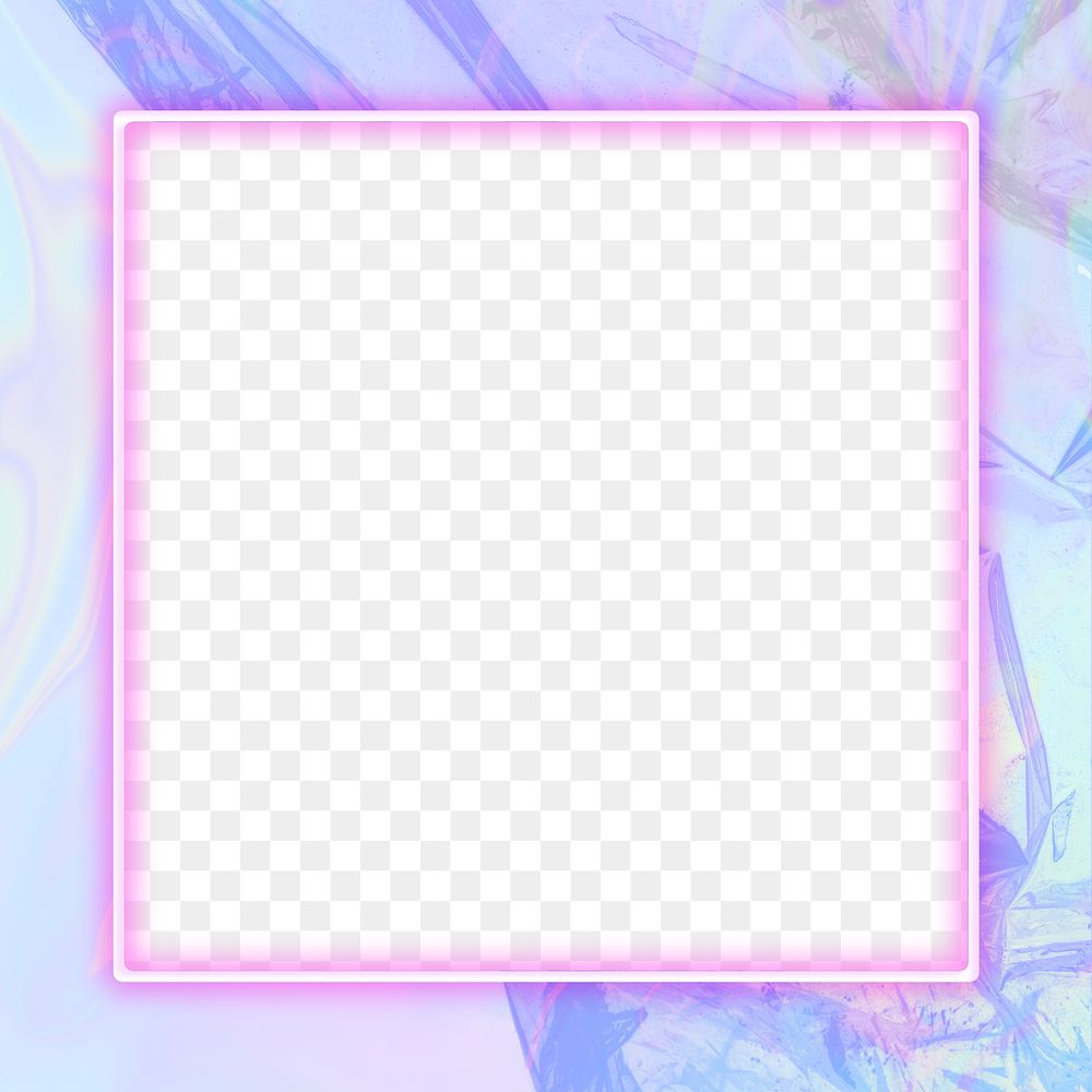 Pink neon frame png plastic wrap texture background
