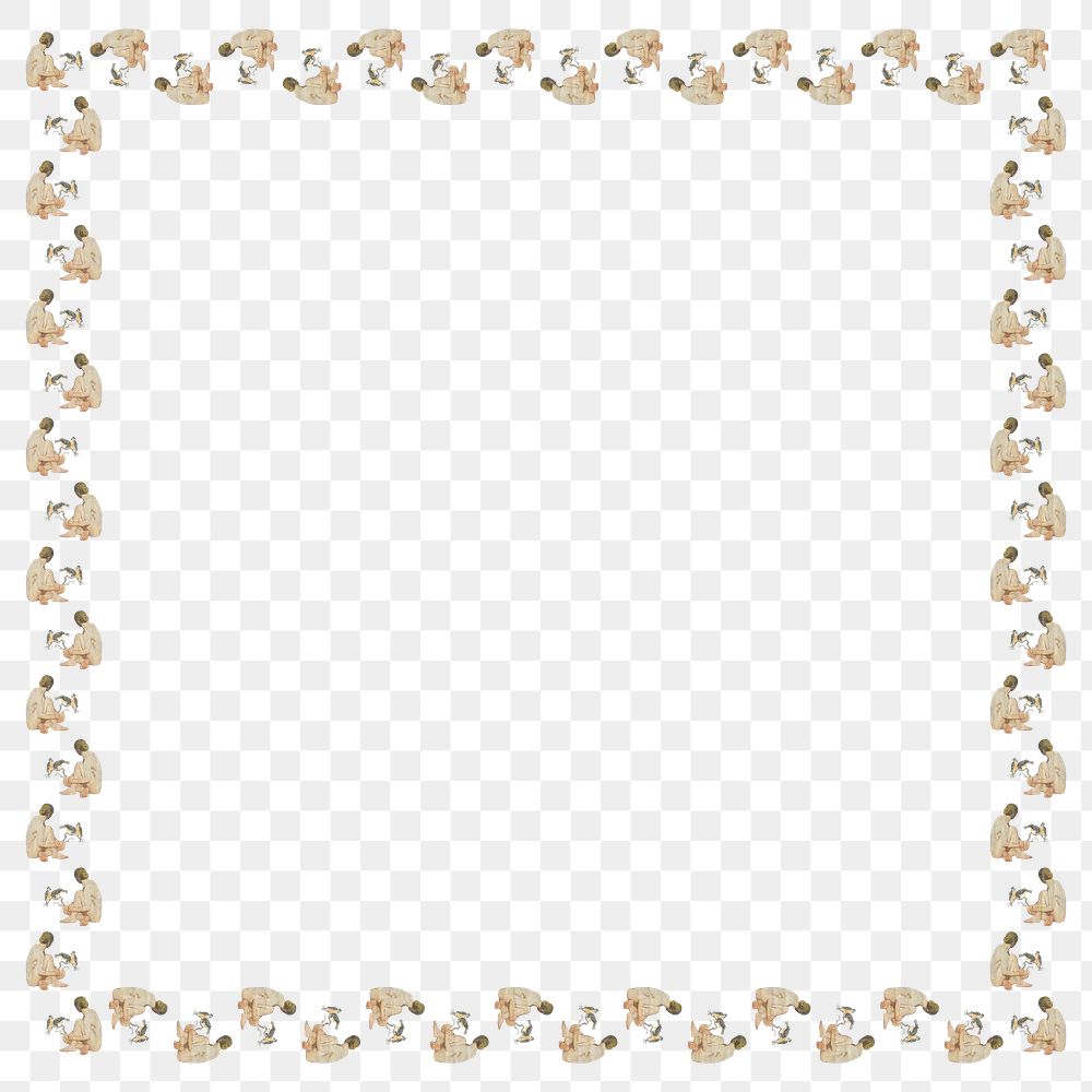 Nude art pattern png frame design space