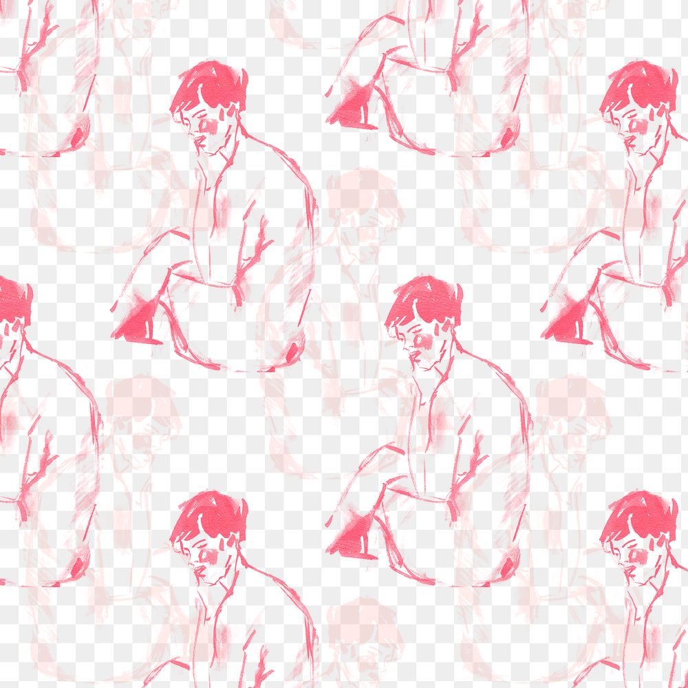 Red nude pattern png background 