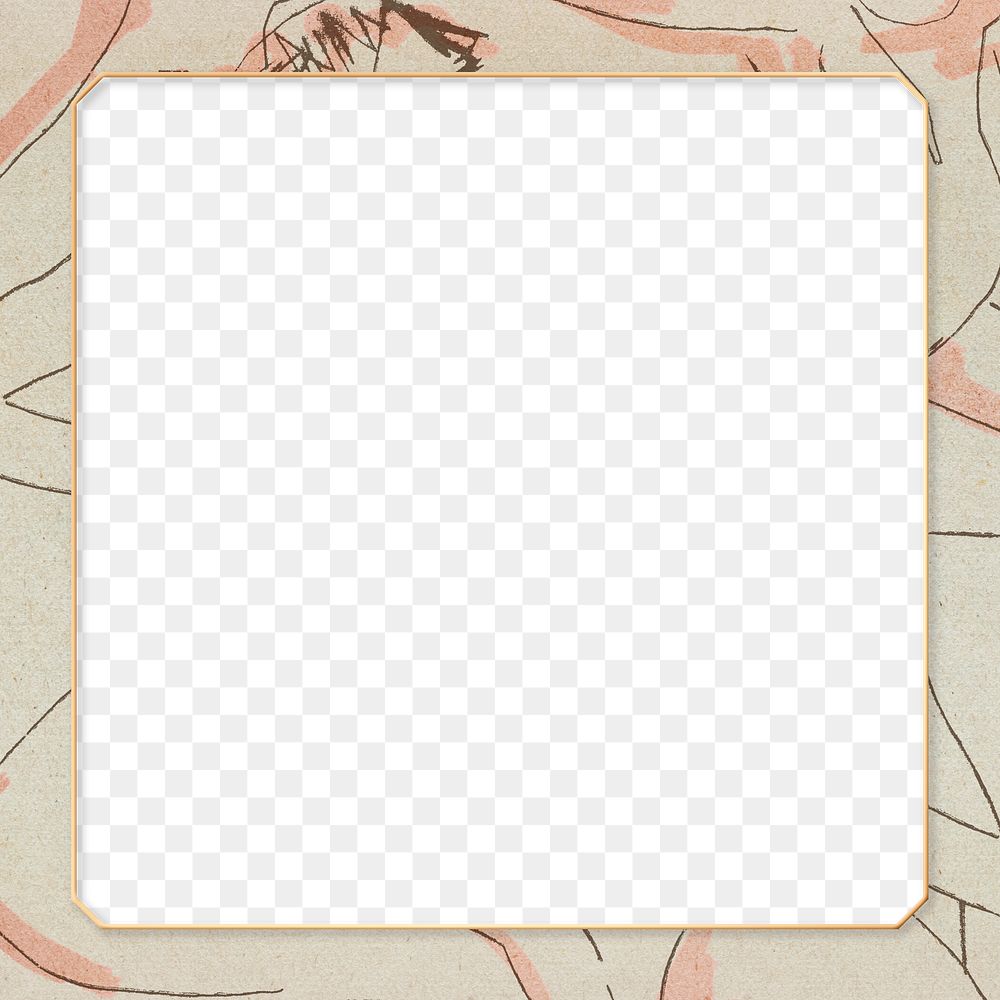 Beige line pattern frame png design space