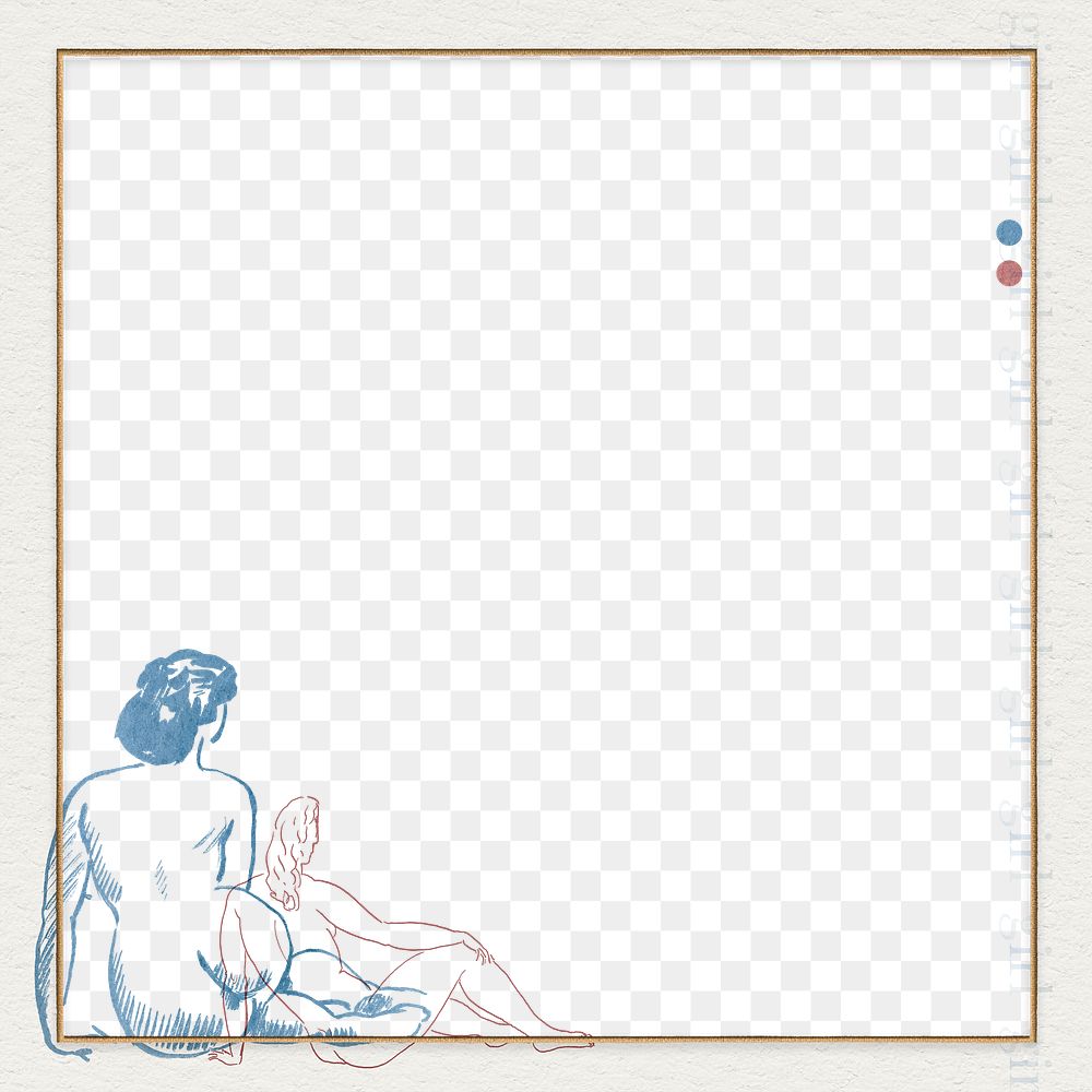 Png woman nude illustration frame border