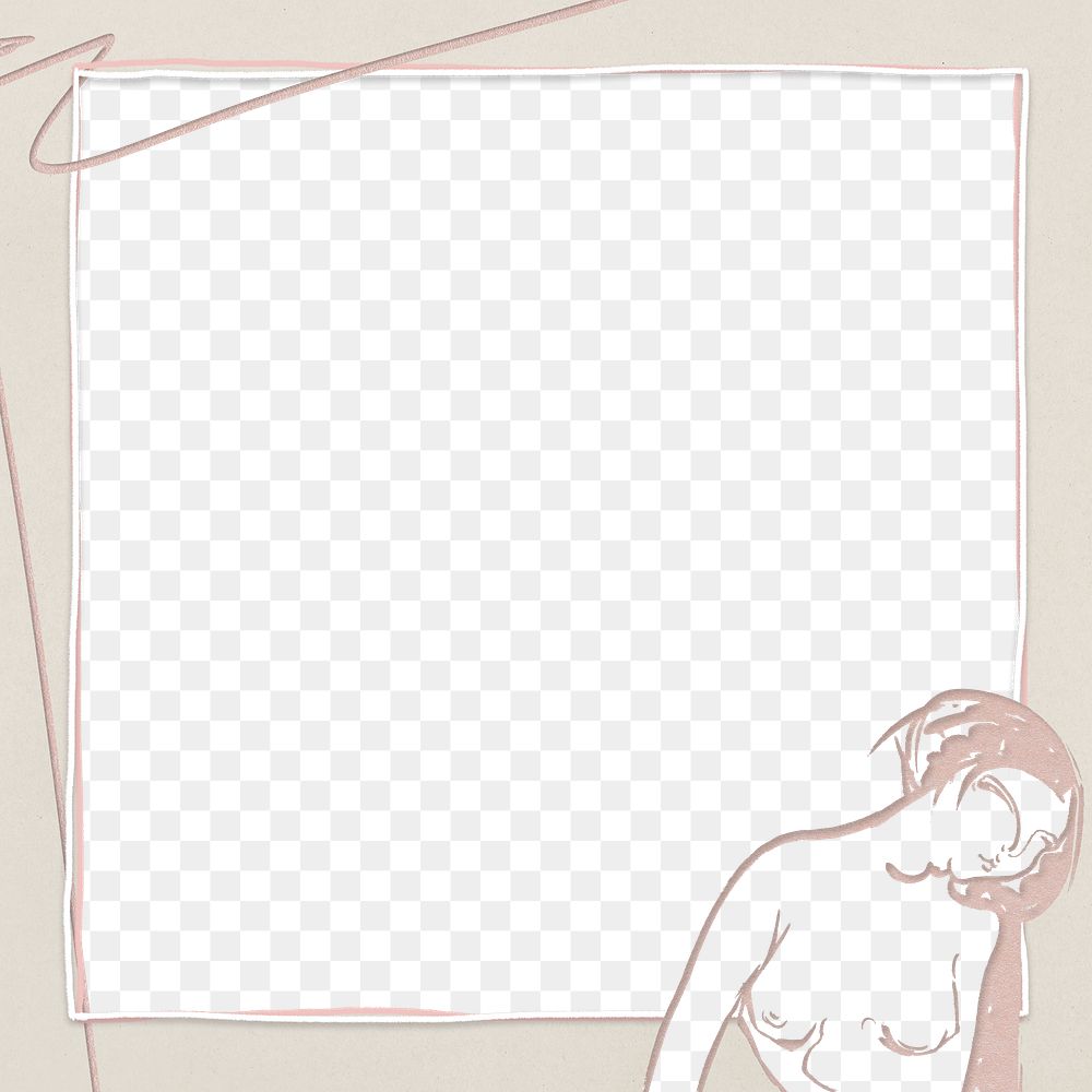 Png female nude illustration frame border