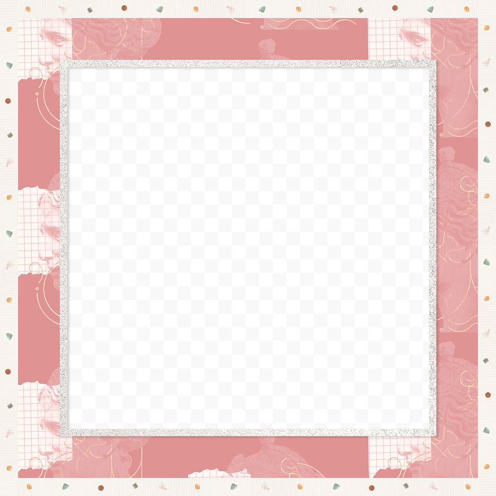 Vintage woman drawing pink png frame