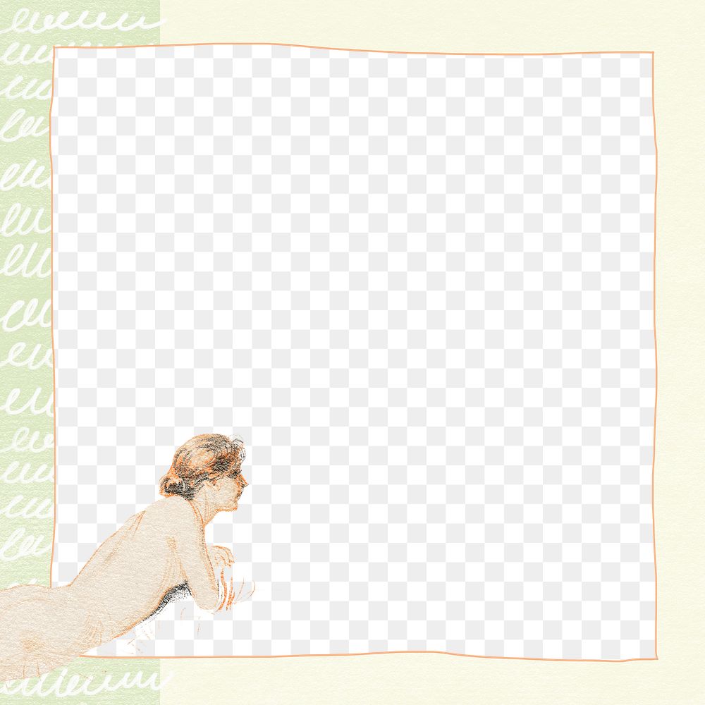 Reclining nude woman png frame