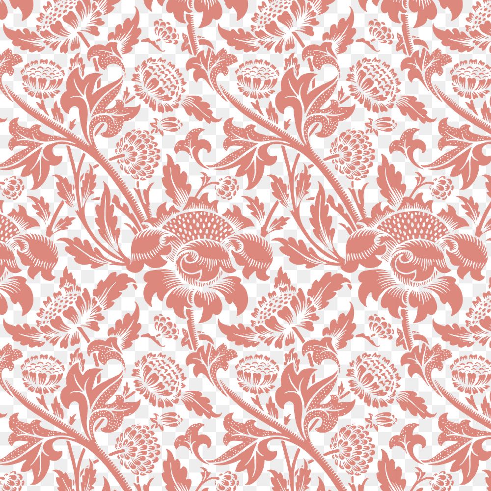 PNG ornamental pink chrysanthemum flower seamless pattern background