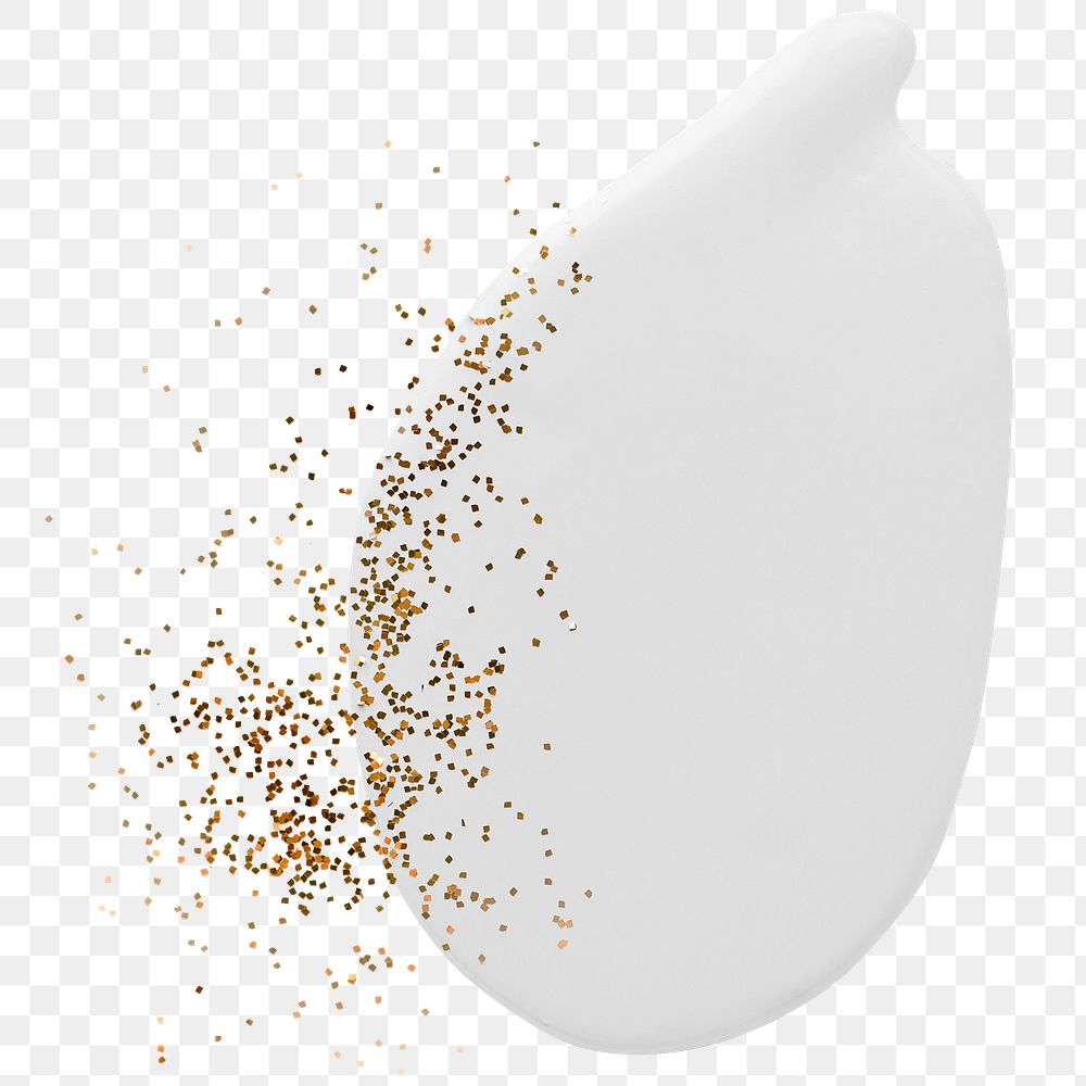 White element png with gold glitter