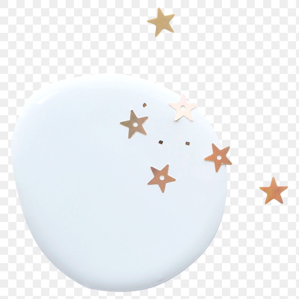 Gold stars confetti on white color png element