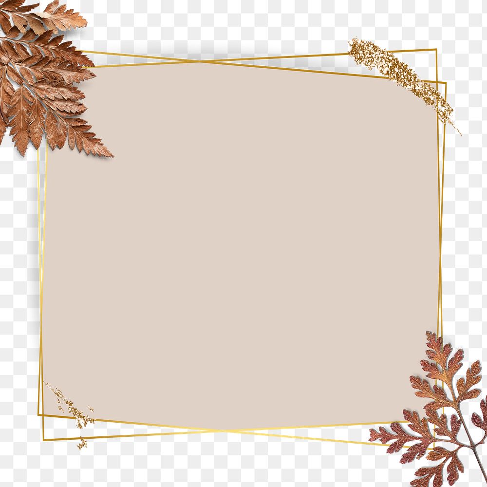 Png bronze fern leaf gold frame