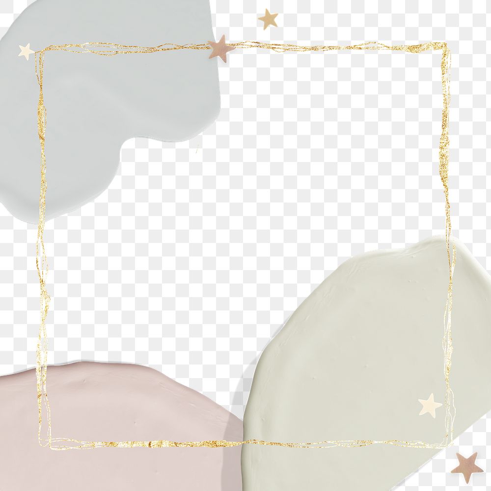 Gold frame png earth tone element