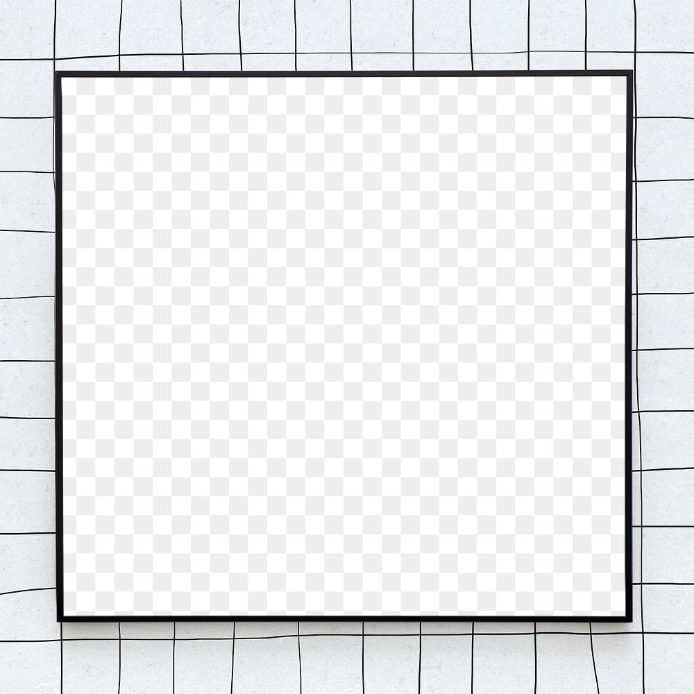 Black grid frame png transparent background