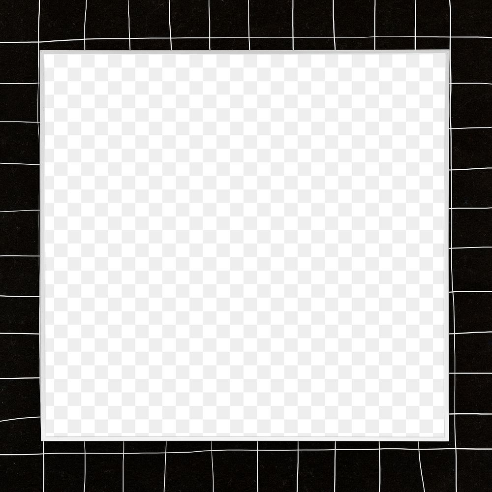 White grid frame png transparent background