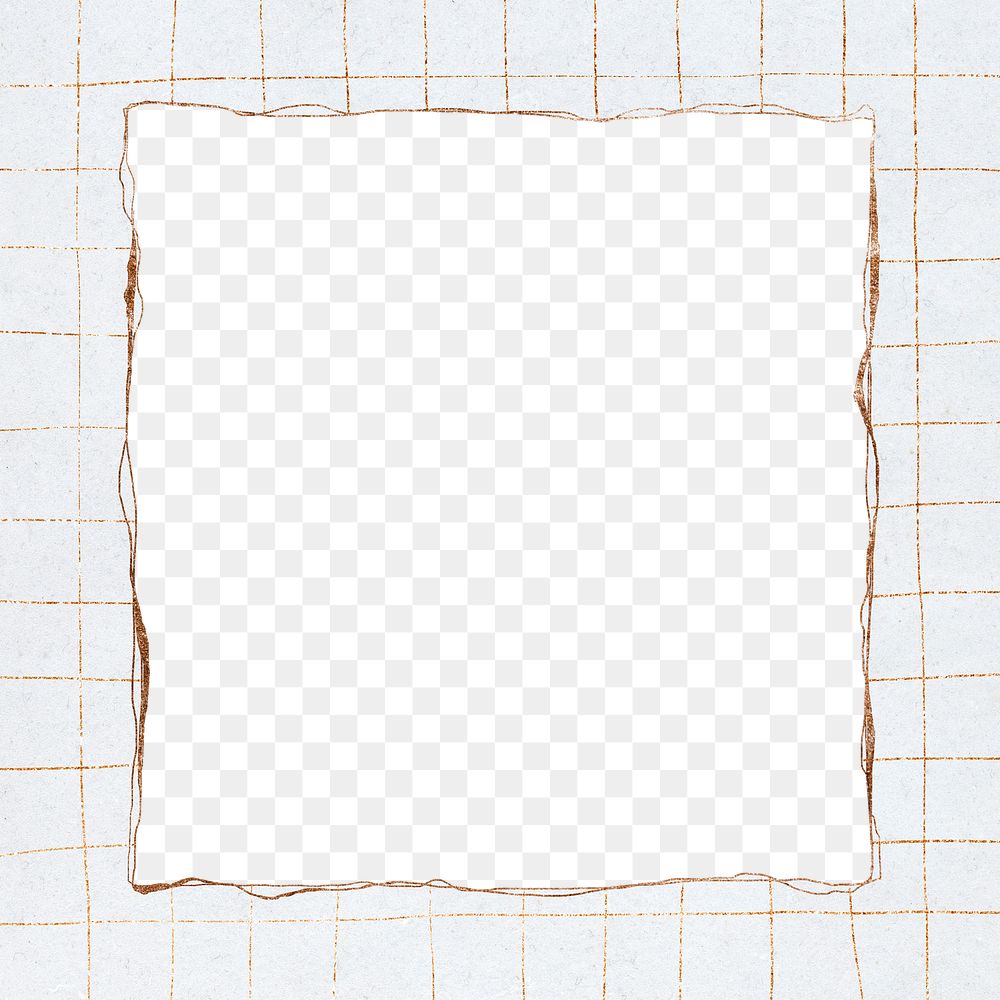 Png glittery grid frame gray background