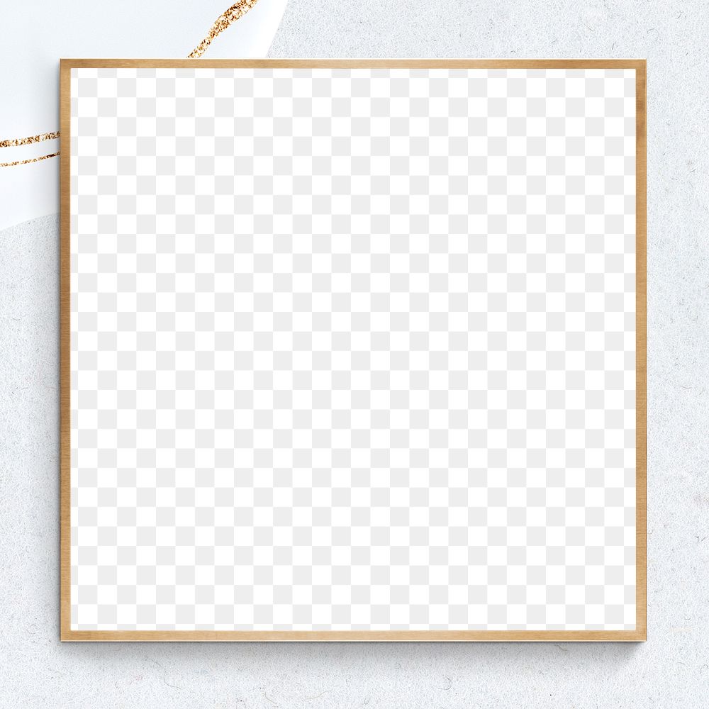 Gold frame png off white background