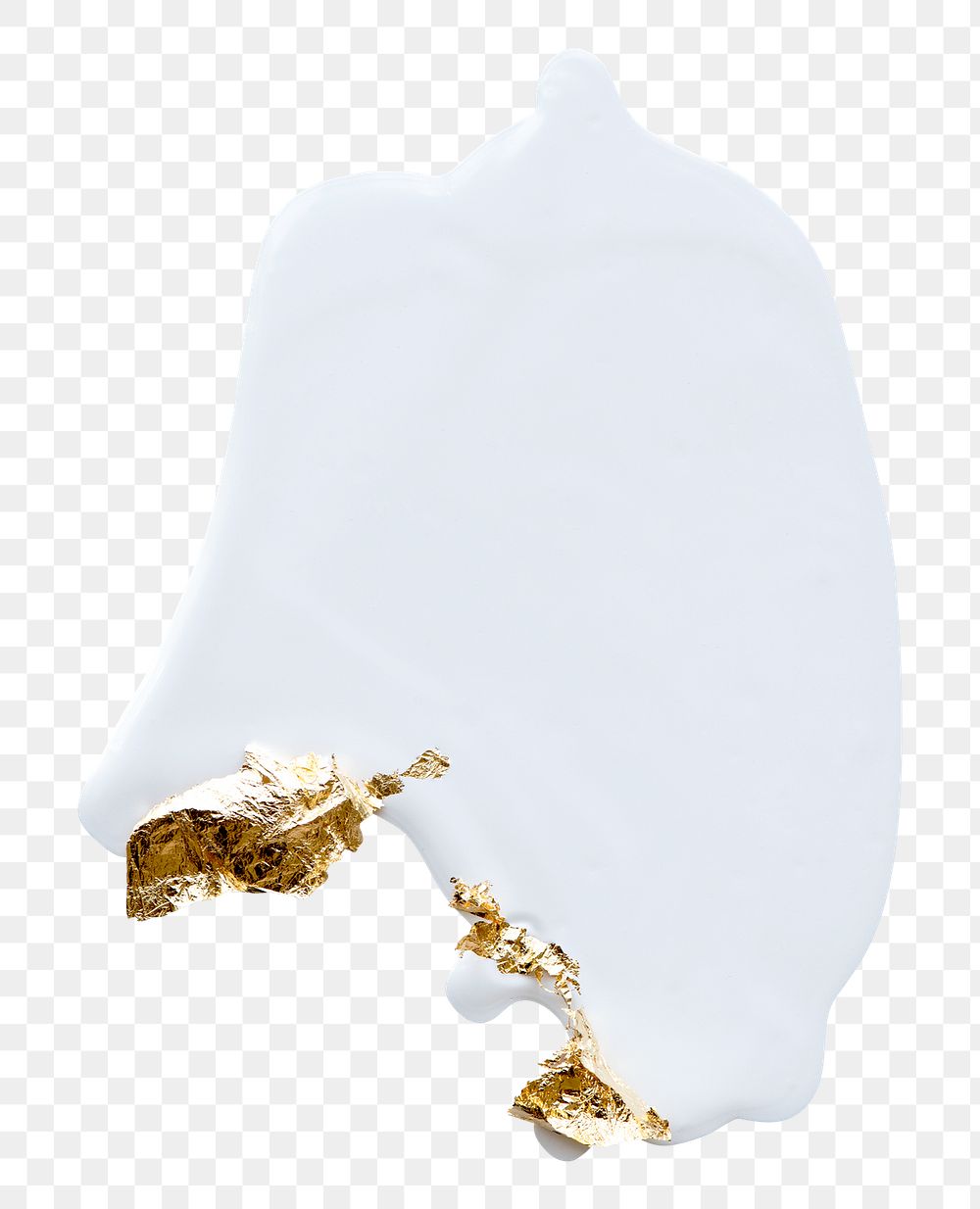 Gold leaf foil on white color element png