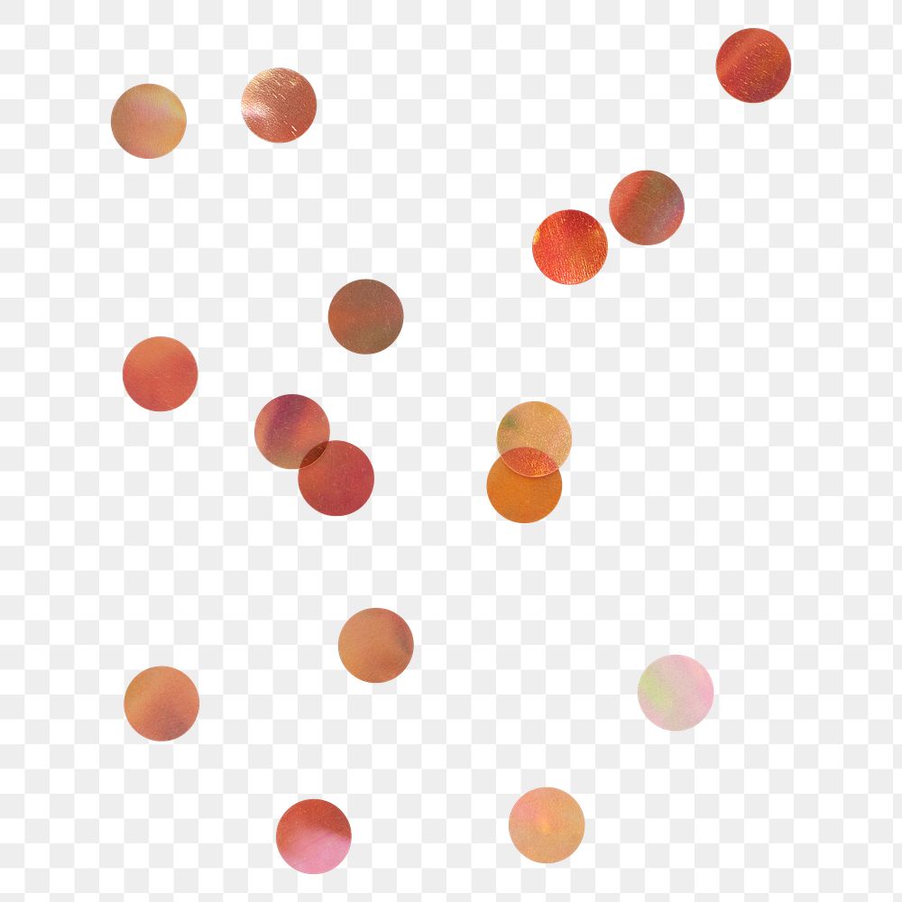 Polka dot copper confetti png background