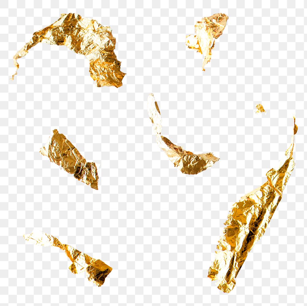 Gold foil leaf png sheet element