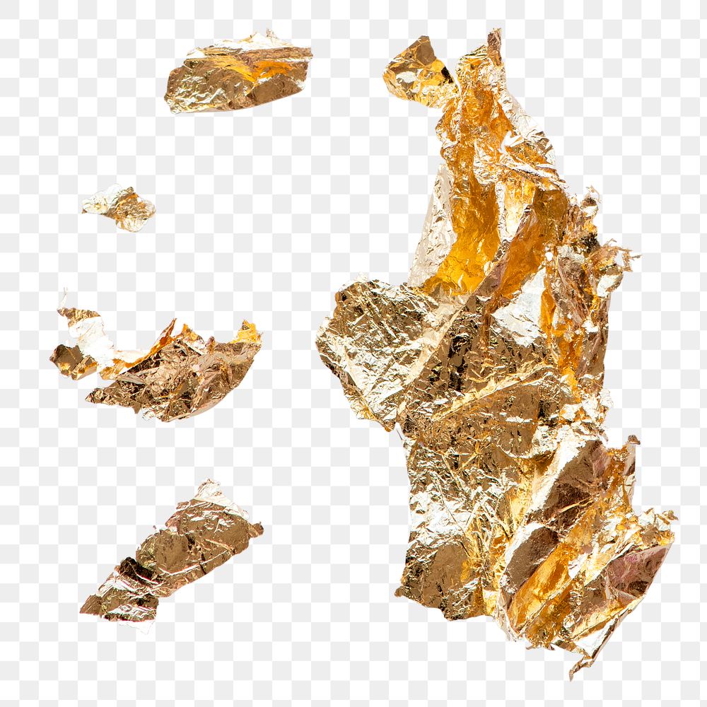 Gold foil leaf png sheet element