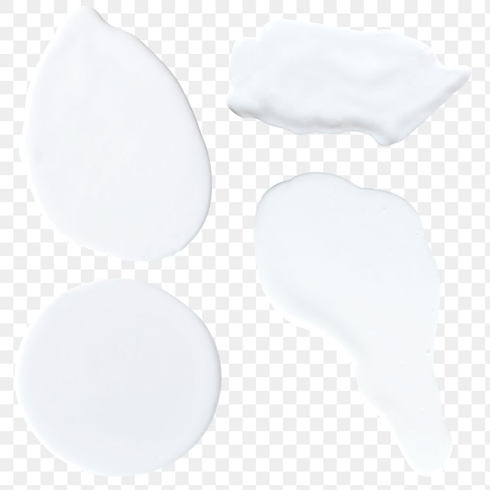White color smear element png paint texture set