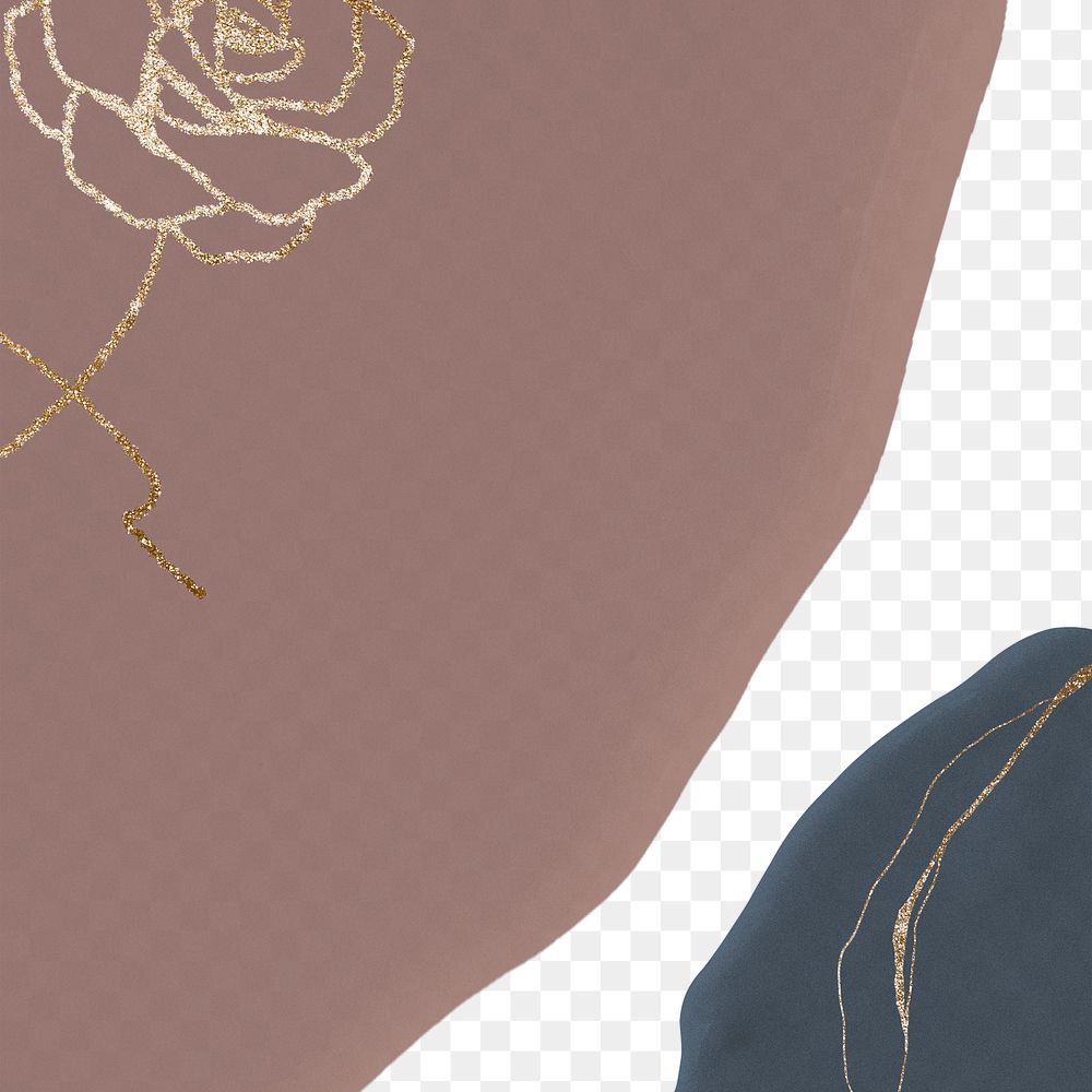 Gold rose png on brown earth tone