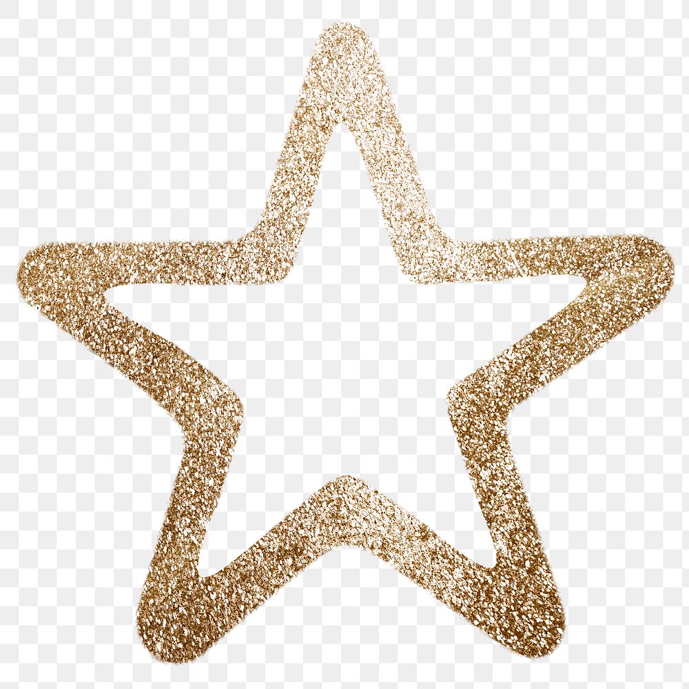 Gold glitter png star symbol