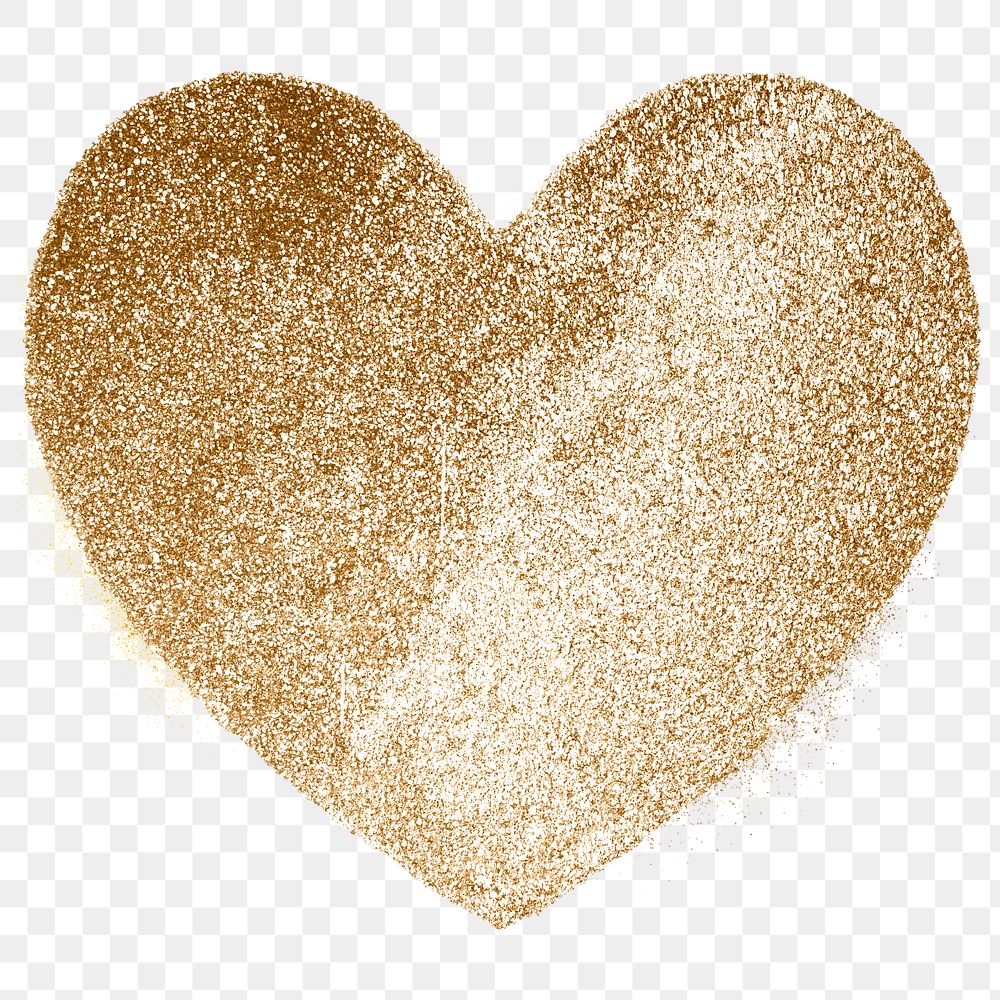 Gold sparkle png heart icon