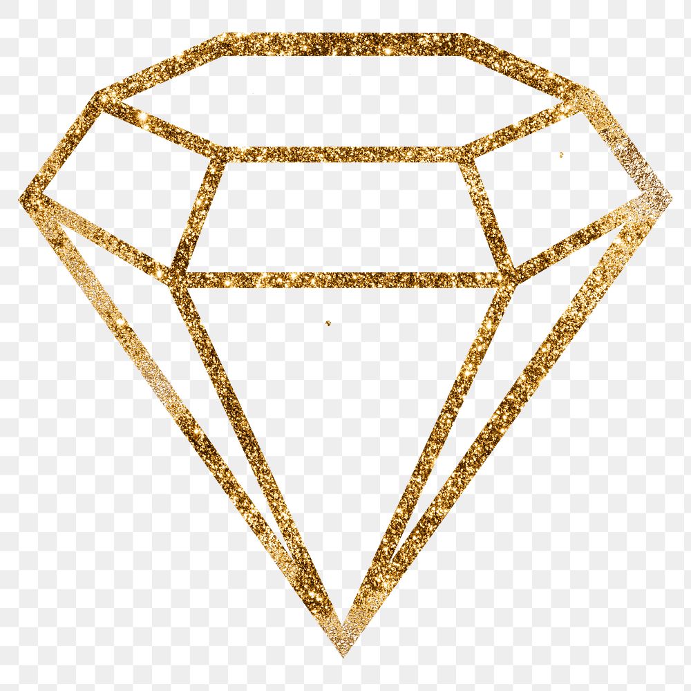 Gold sparkle png diamond icon
